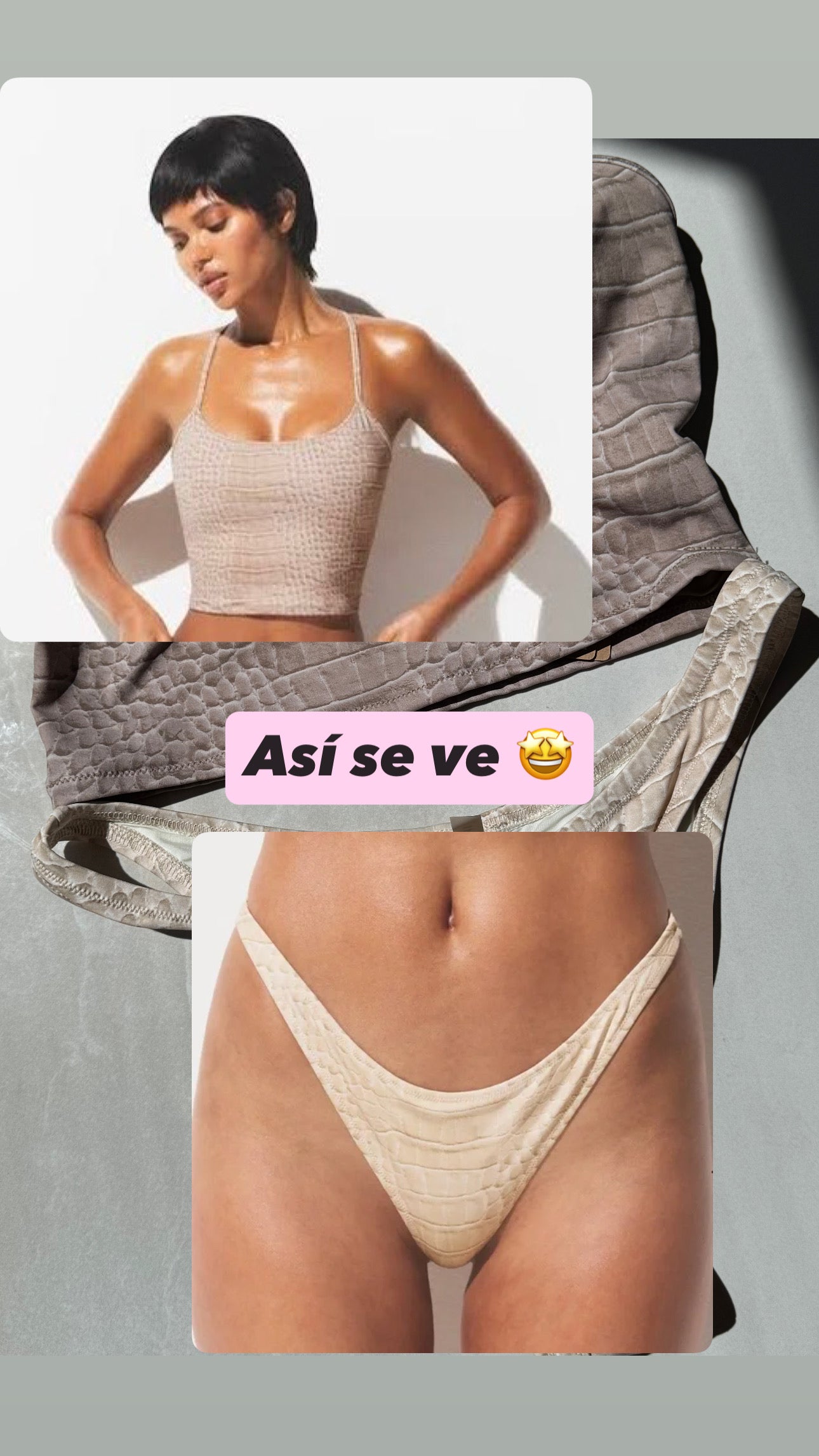 TWO PIECE SWIM SET EN CROCODILE PRINT | SKIMS - NO CAMBIOS NI DEVOLUCIONES