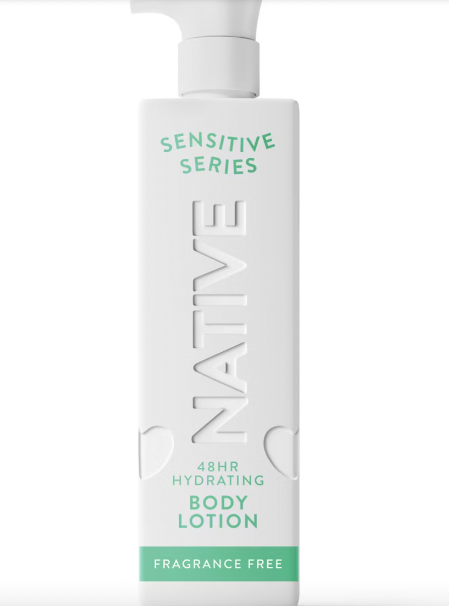 PREORDEN -Native Sensitive Series 48H Hydrating Body Lotion - Hypoallergenic - Fragrance Free - 18 fl oz - 2 A 4 SEMANAS EN LLEGAR