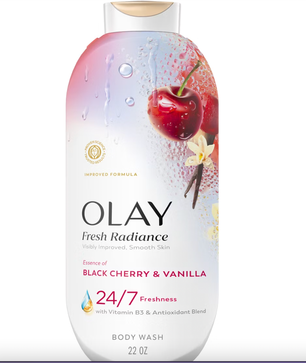 PREORDEN -Olay Fresh Radiance Vitamin B3 and Antioxidant Blend Body Wash - Black Cherry and Vanilla - 22 fl oz - 2 A 4 SEMANAS EN LLEGAR