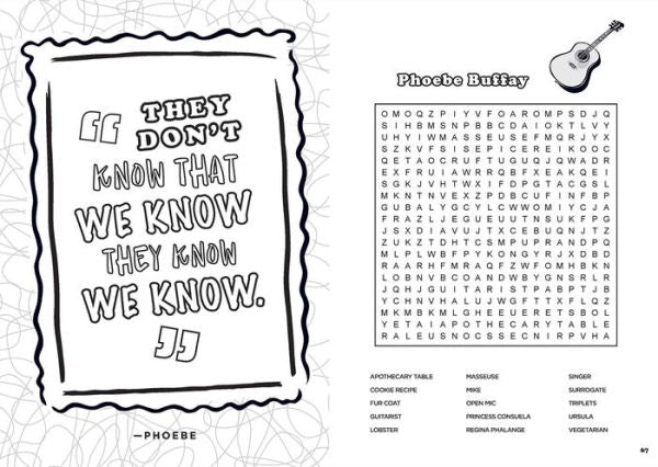 PRE-ORDEN- Friends Word Search, Quips, Quotes, and Coloring Book TARDA DE 2 A 5 SEMANAS EN LLEGAR