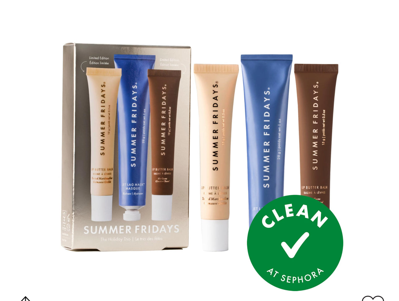 The Holiday Trio Set with Lip Butter Balm in Hot Cocoa& Toasted Marshmallow | Summer Fridays