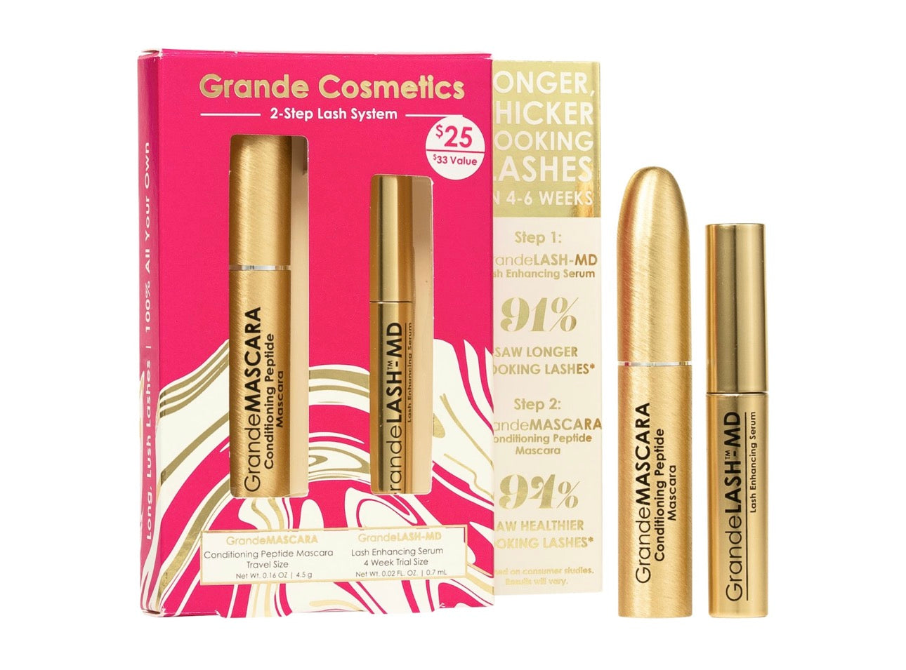 PREORDEN - 2-Step Lash System Mini GrandeLASH-MD &
GrandeMASCARA - 2 A 4 SEMANAS EN LLEGAR