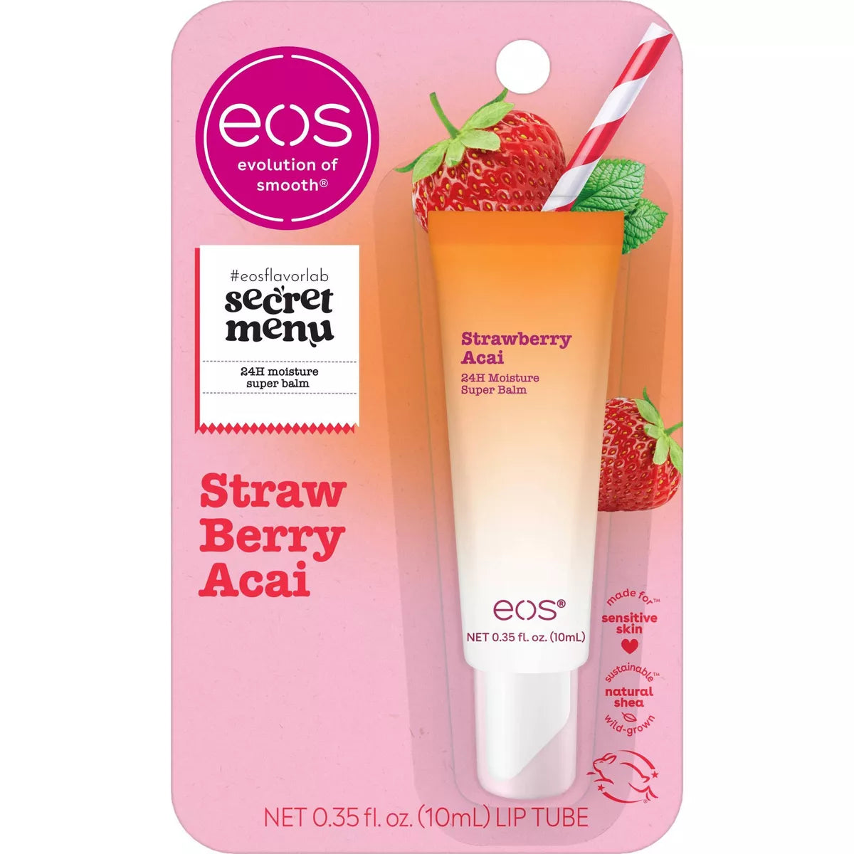 PREORDEN -eos Strawberry Acai Super Balm Blister - 0.35oz- 2 A 4 SEMANAS EN LLEGAR