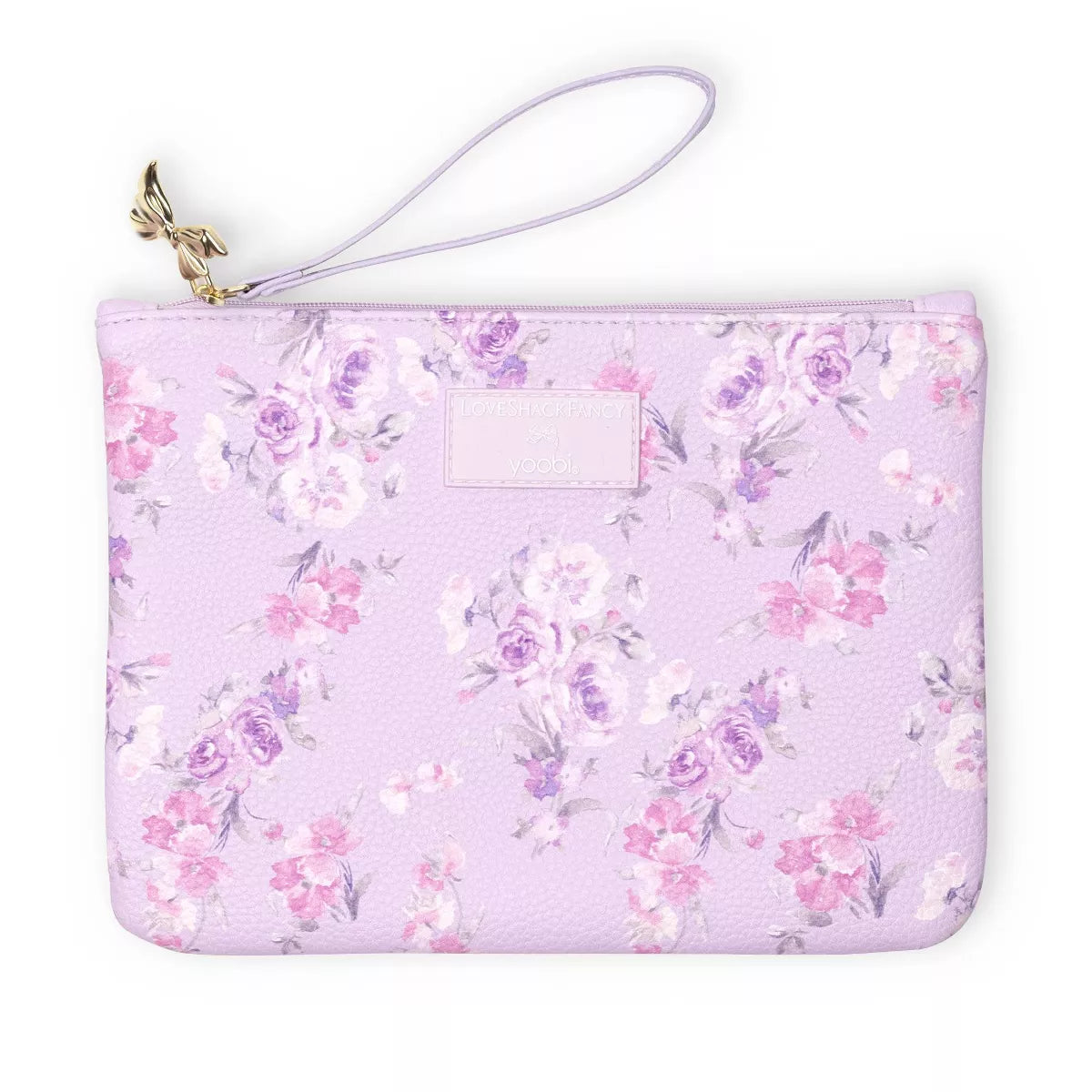 PREORDEN - LoveShackFancy x Target - Yoobi Happy Thoughts Flat Zip Pencil Case with Strap Hibiscus - 2 A 4 SEMANAS EN LLEGAR