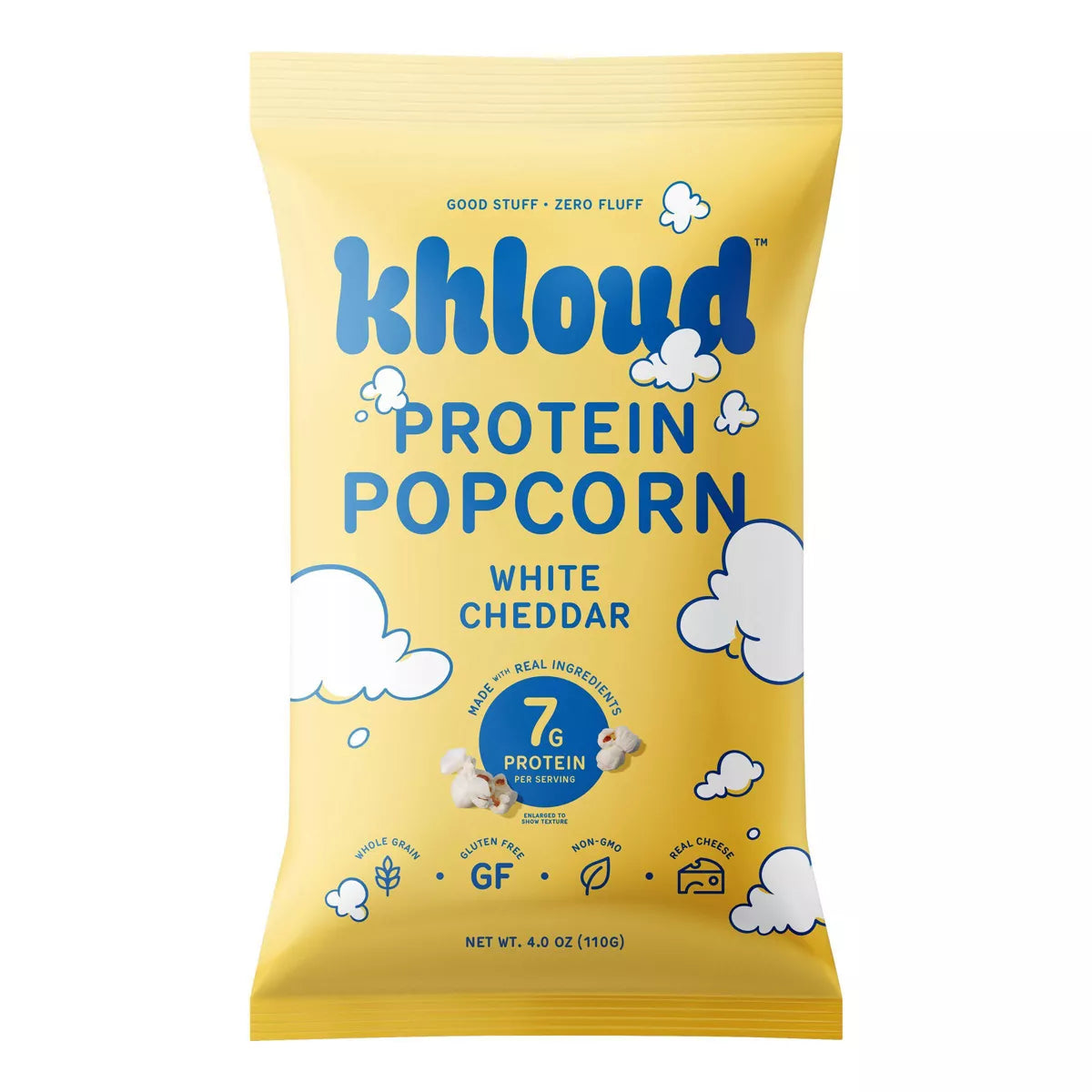 PREORDEN -Khloud White Cheddar Protein Popcorn - 4oz - 2 A 4 SEMANAS EN LLEGAR