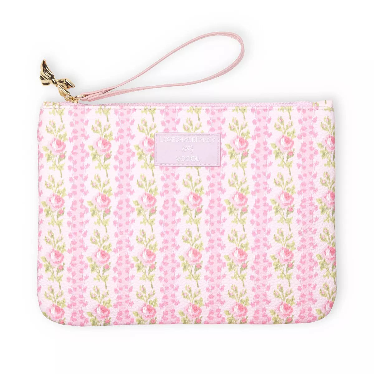 PREORDEN - LoveShackFancy x Target - Yoobi Blooming Heirloom Flat Zip Pencil Case with Strap Strawberry Macaroon - 2 A 4 SEMANAS EN LLEGAR