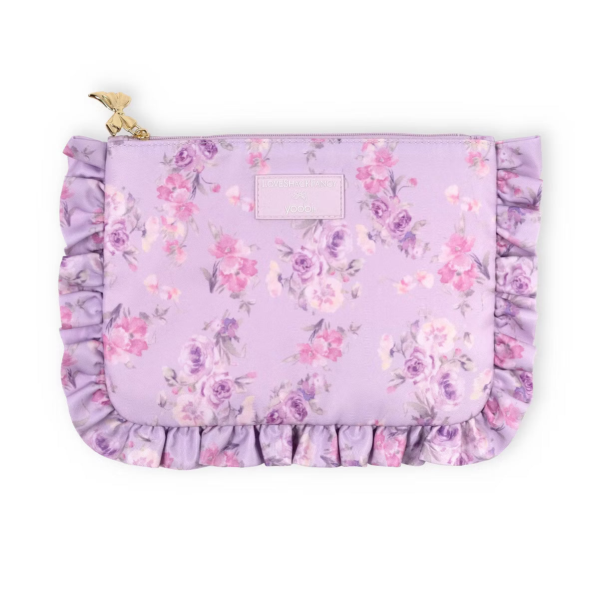 PREORDEN - LoveShackFancy x Target - Yoobi Happy Thoughts Flat Zip Pencil Case with Ruffles Hibiscus - 2 A 4 SEMANAS EN LLEGAR