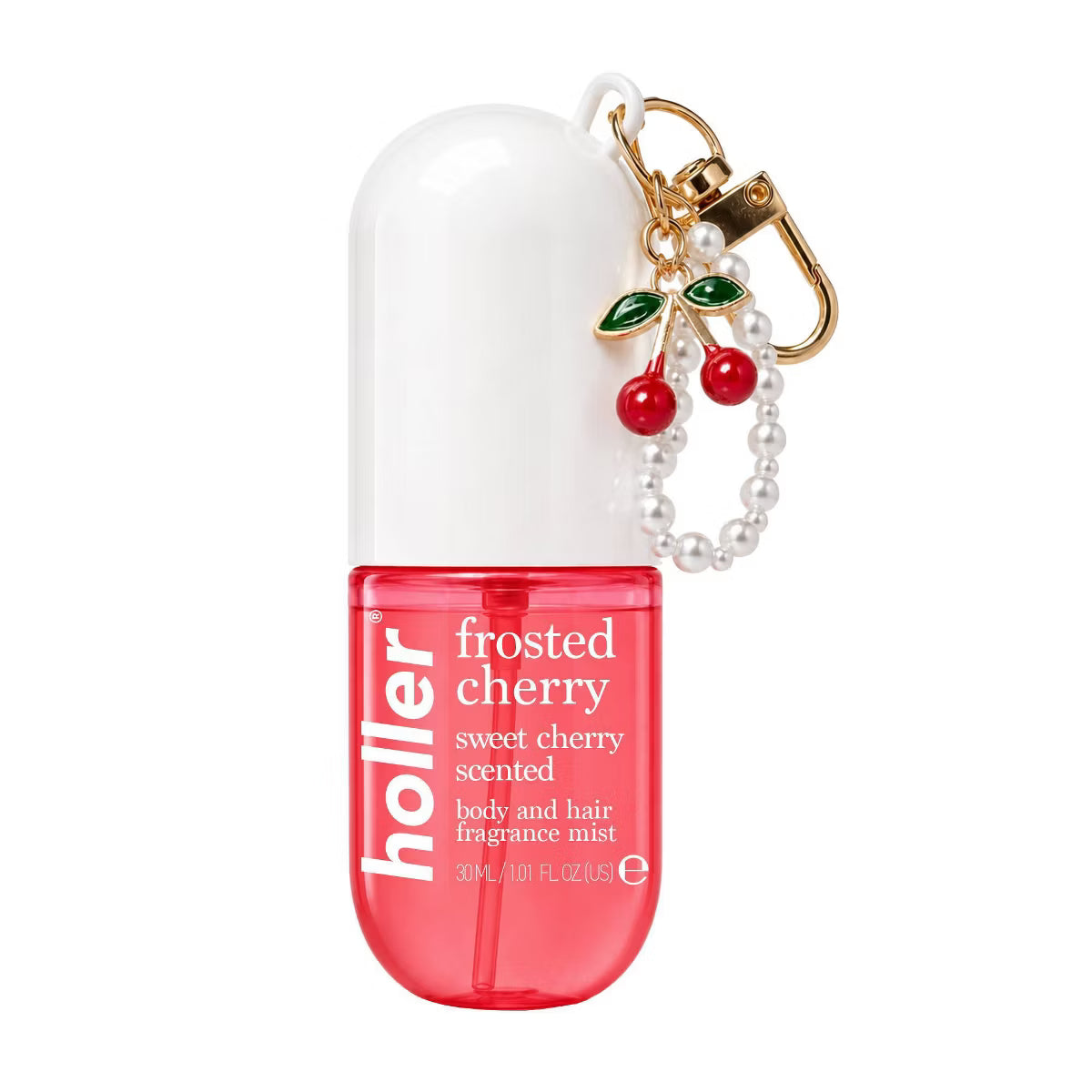 Holler and Glow Body and Hair Mist Fragrance Keychain - Frosted Cherry - 30ml