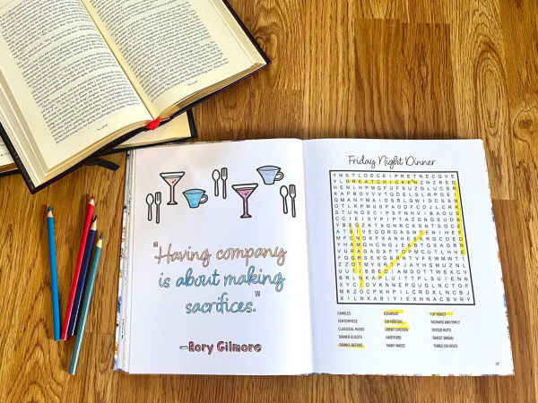 PRE-ORDEN- Gilmore Girls Word Search, Quips, Quotes, and Coloring Book TARDA DE 2 A 5 SEMANAS EN LLEGAR