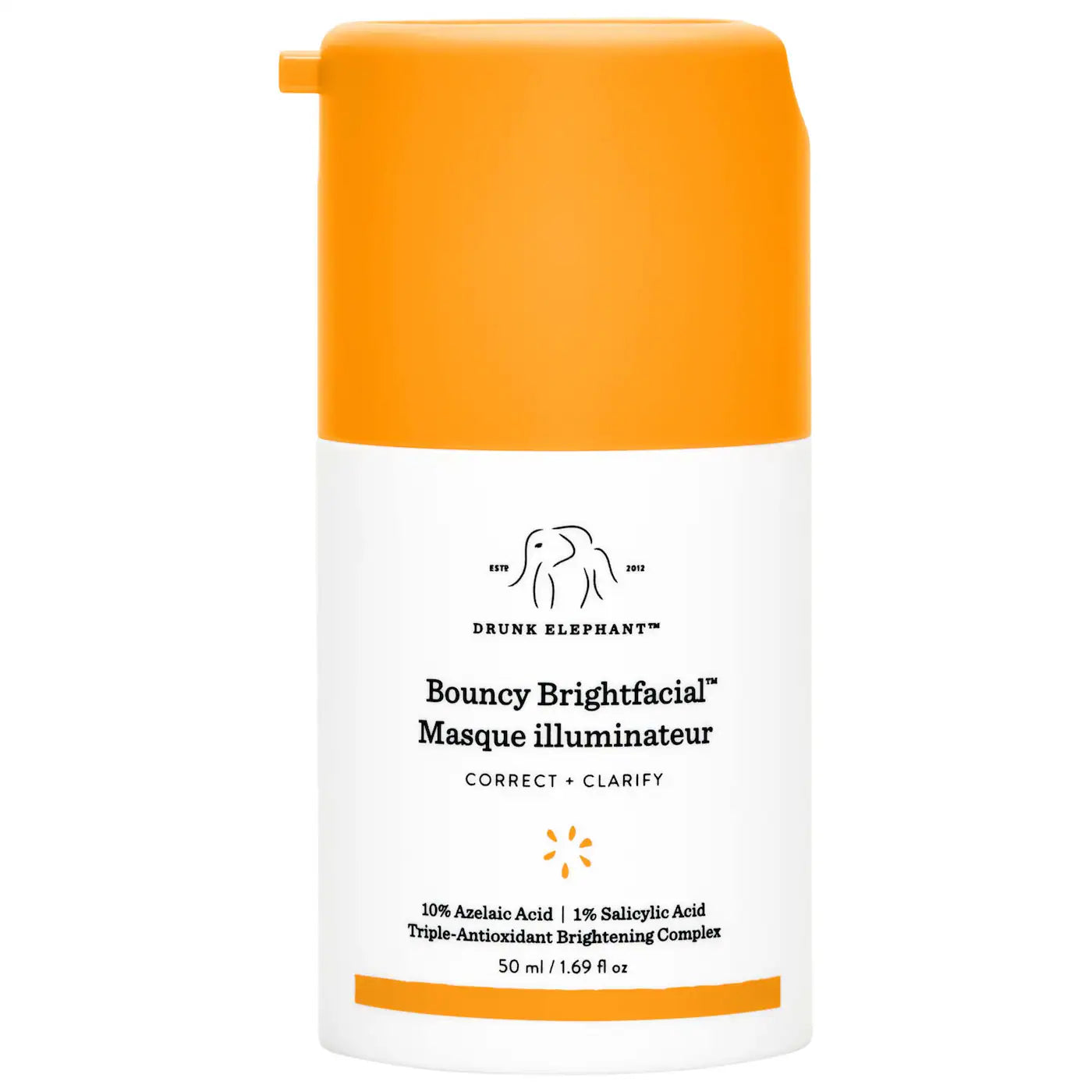 Bouncy Brightfacial Brightening Mask with 10% Azelaic Acid + 1% Salicylic Acid | Drunk Elephant