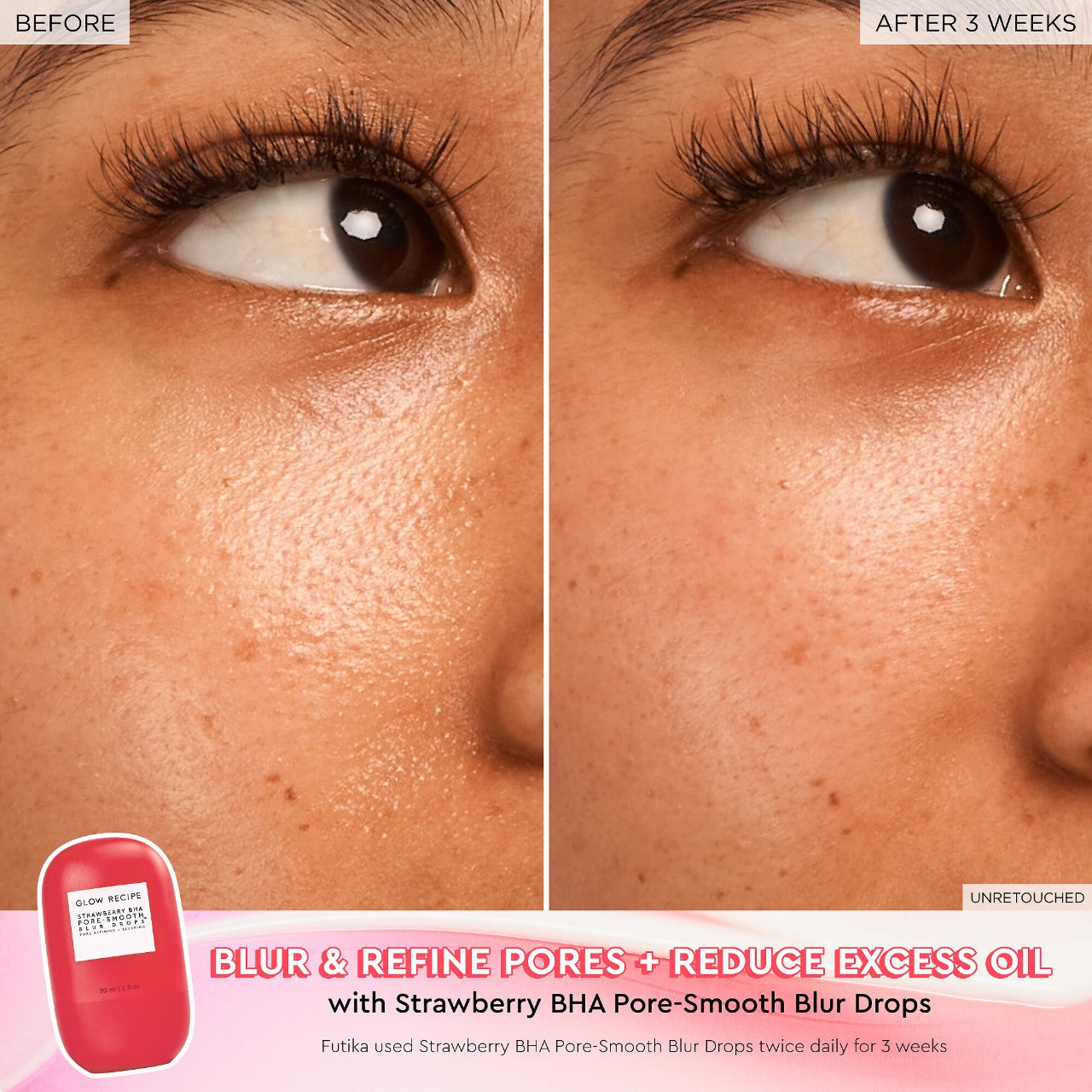 Strawberry BHA Pore-Smooth Blur Drops | Glow Recipe