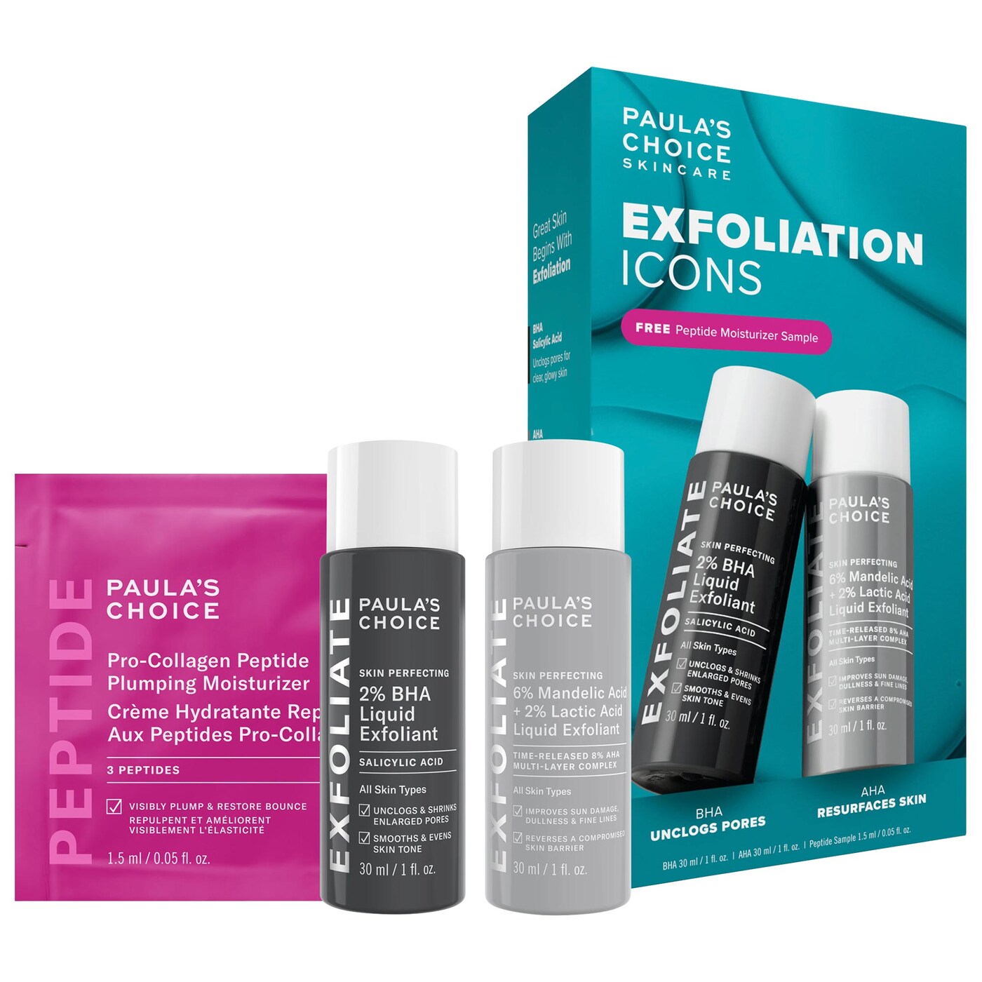 PREORDEN -Mini Exfoliation Icons Kit for clear, brighter looking skin | PAULA´S CHOICE -2 A 4 SEMANAS EN LLEGAR
