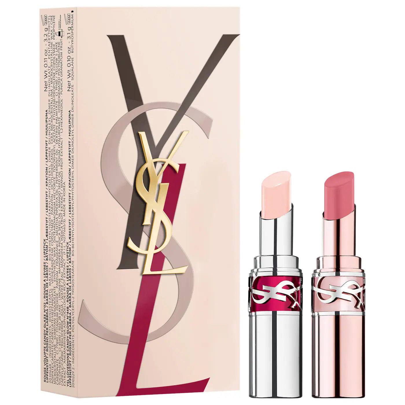 PREORDEN -YSL Lip Gloss Stick & Tinted Lip Balm Gift Set | YSL - 2 A 4 SEMANAS EN LLEGAR