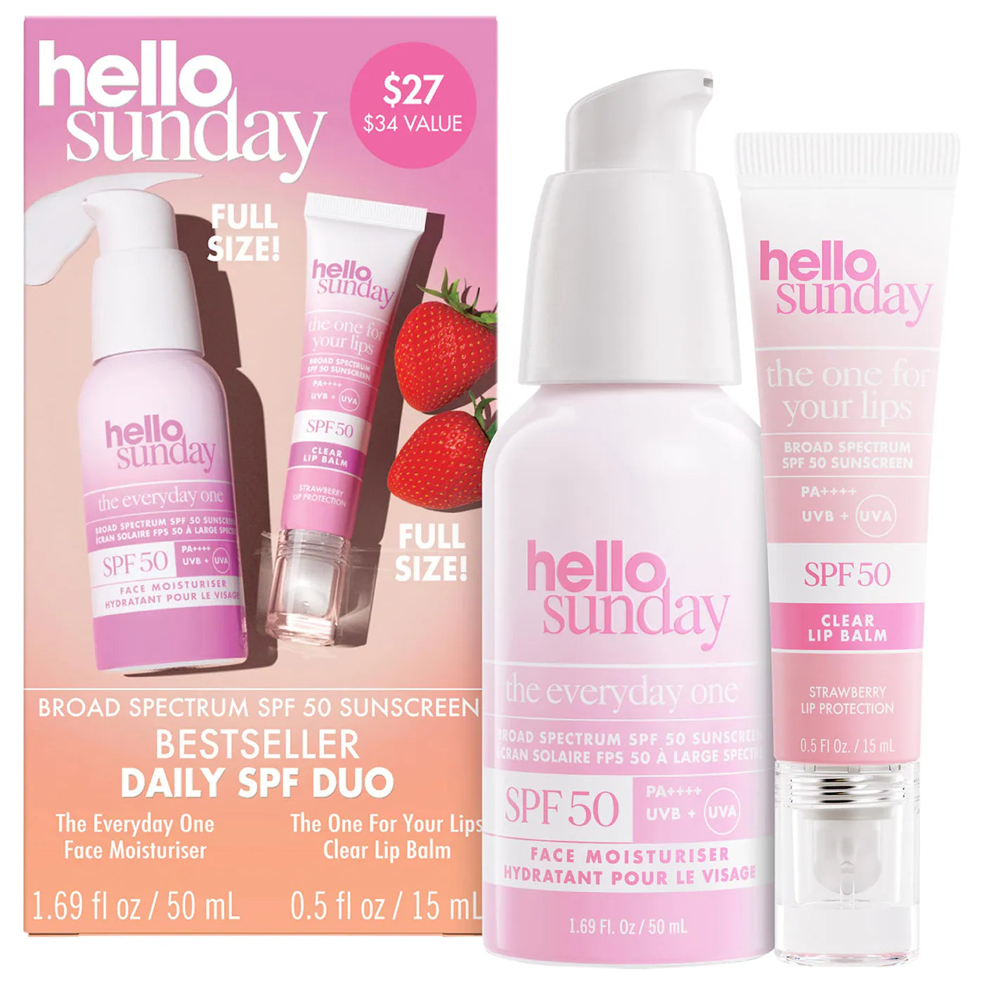 PREORDEN -The Bestseller Daily SPF Duo with Broad Spectrum SPF 50 | HELLO SUNDAY - 2 A 4 SEMANAS EN LLEGAR