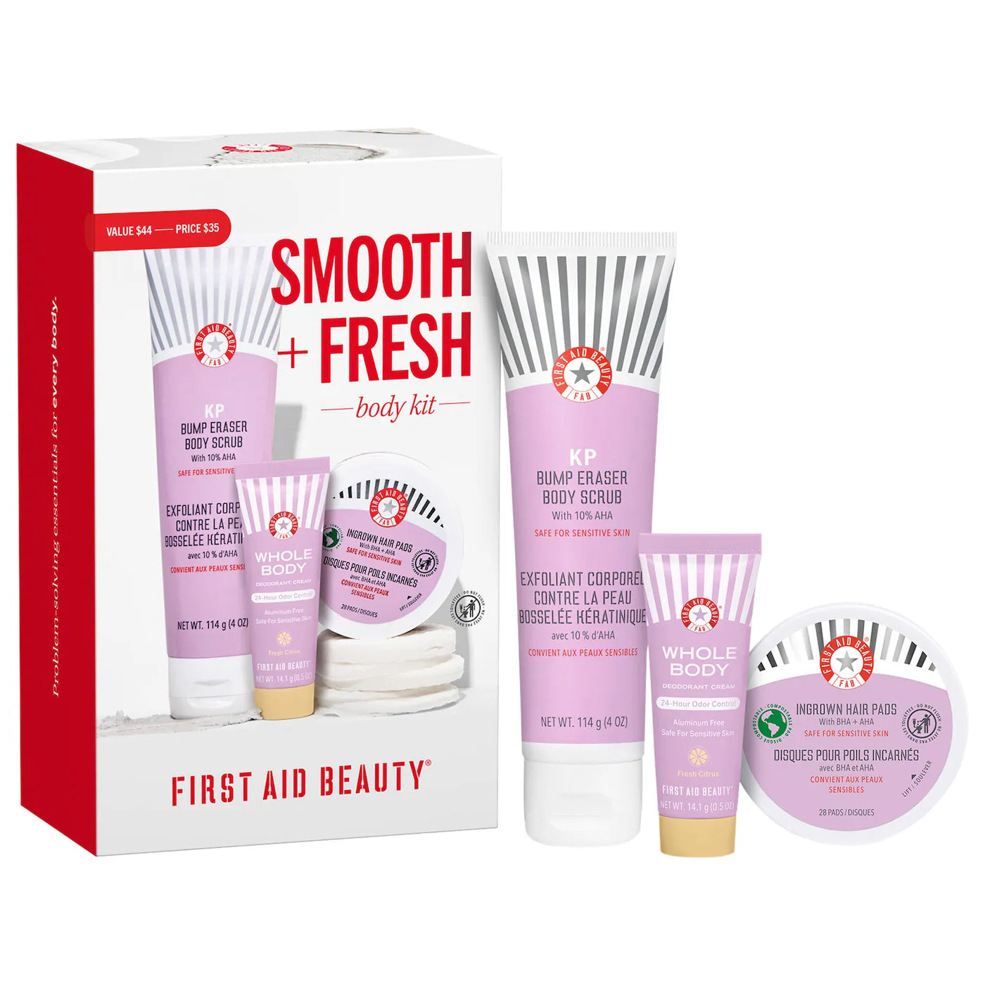 PREORDEN -Smooth + Fresh Body Kit – Essentials for Every Body | FIRST AID BEAUTY - 2 A 4 SEMANAS EN LLEGAR