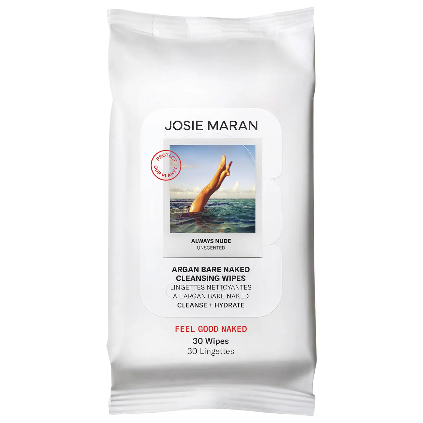 PREORDEN -Argan Bare Naked Cleansing Wipes 30 ct | JOSIE MARAN - 2 A 4 SEMANAS EN LLEGAR