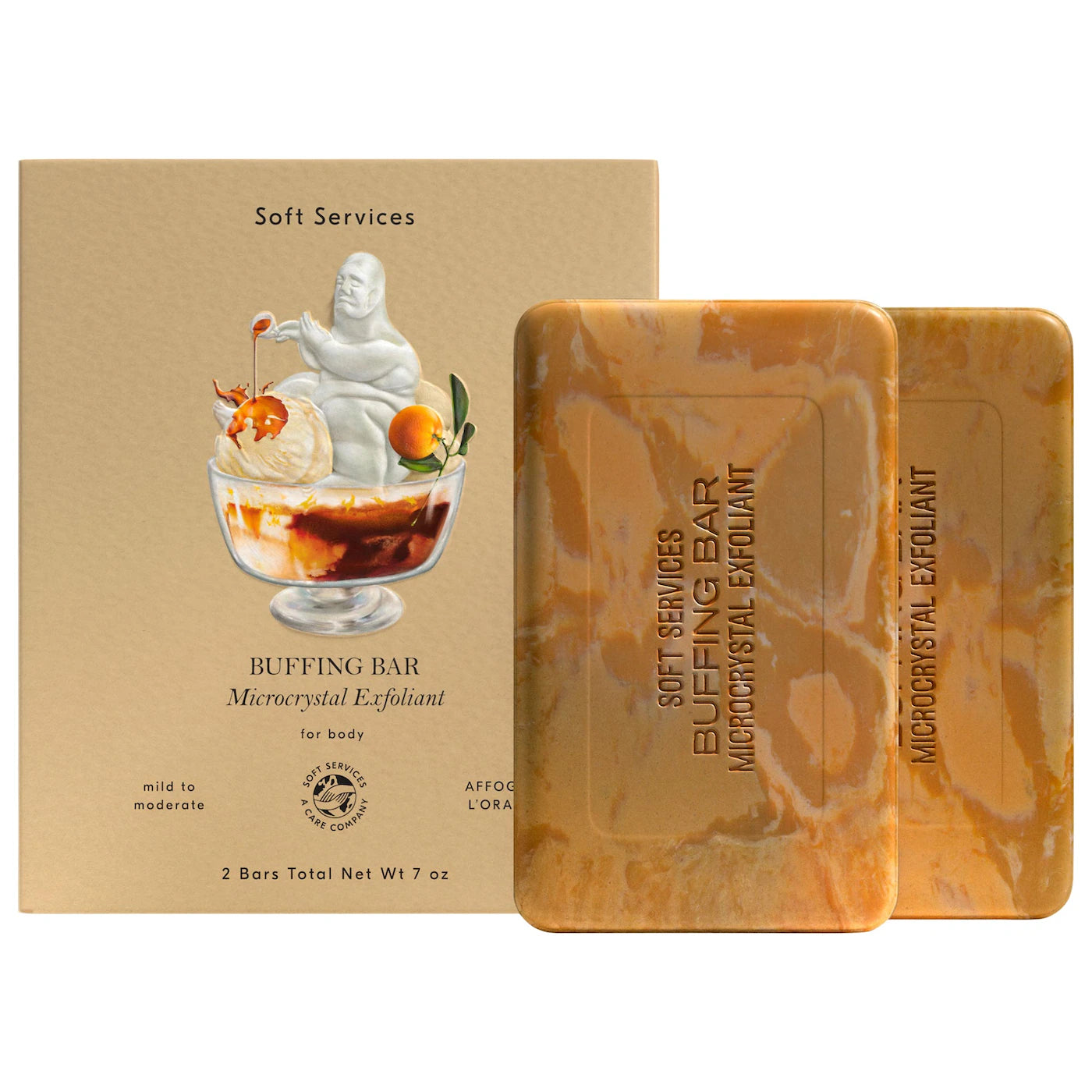 PREORDEN -Affogato L’Orange Buffing Bar Body Exfoliant (2-pack) with Vanilla, Coconut, Citrus & Espresso - 2 A 4 SEMANAS EN LLEGAR