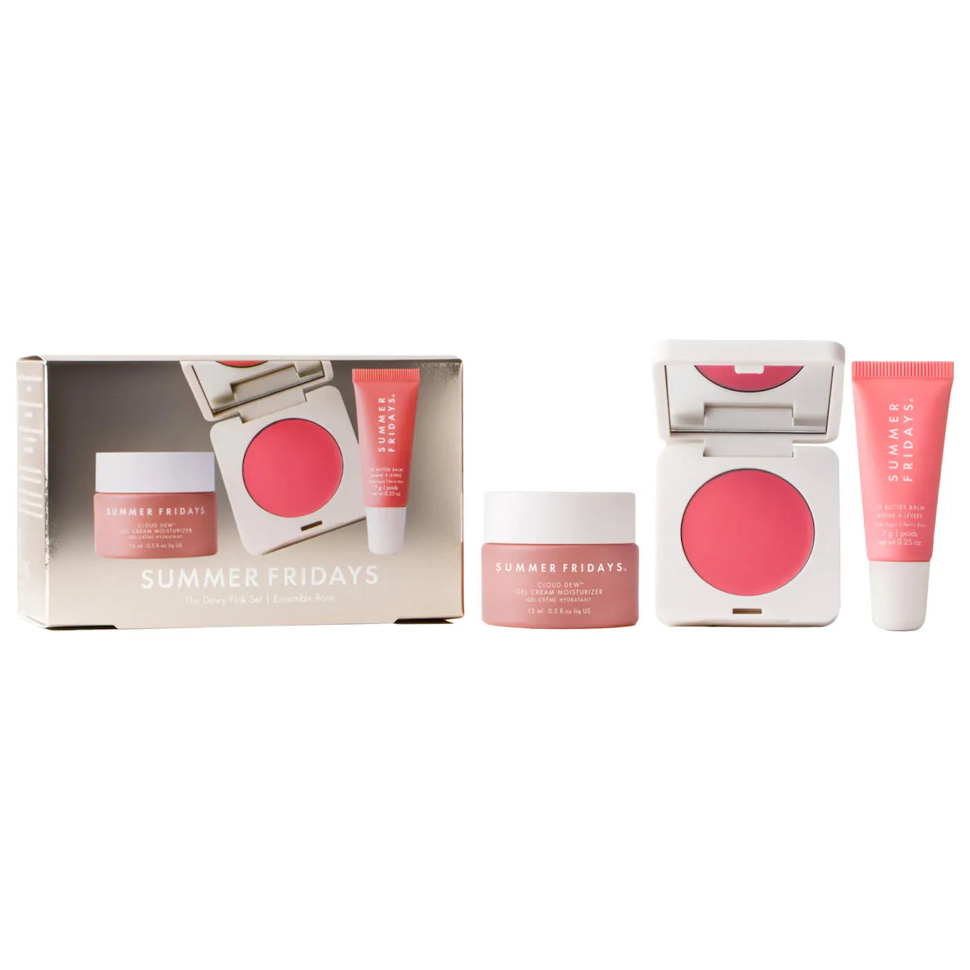 PREORDEN -The Dewy Pink Set with mini Lip Butter Balm in Pink Sugar | SUMMER FRIDAYS - 2 A 4 SEMANAS EN LLEGAR