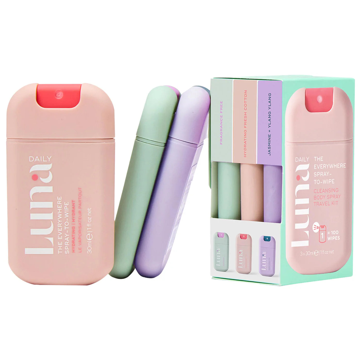 PREORDEN -The Everywhere Spray-to-Wipe Mini Trio Holiday Set | LUNA - 2 A 4 SEMANAS EN LLEGAR