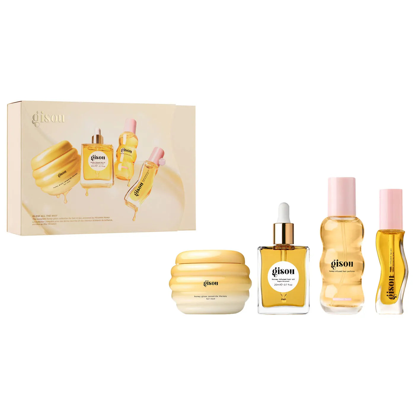 PREORDEN -Glow All The Way Hair and Lip Gift Set | GISOU - 2 A 4 SEMANAS EN LLEGAR