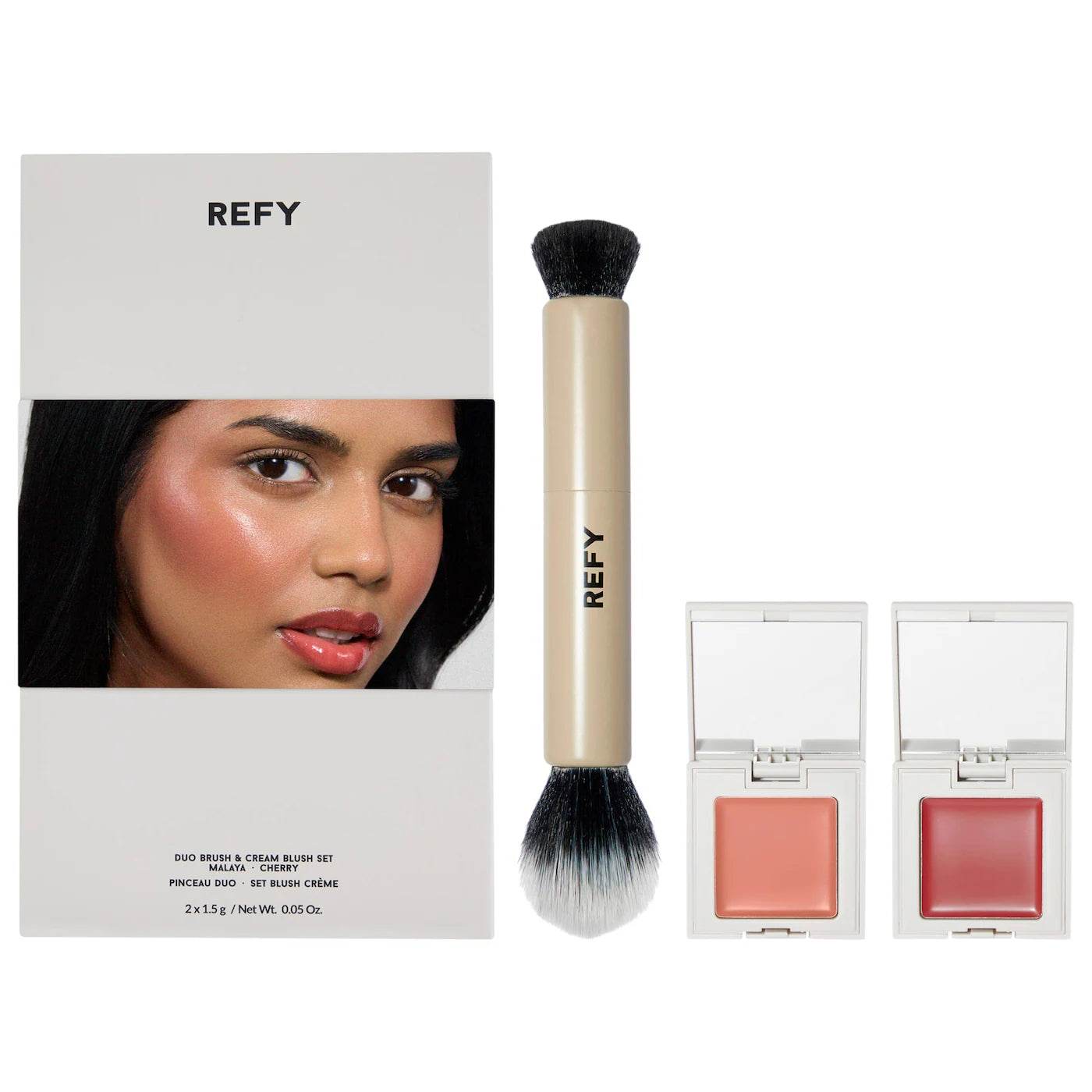 PREORDEN -Cream Blush Duo with Duo Face Brush Gift Set | REFY - 2 A 4 SEMANAS EN LLEGAR