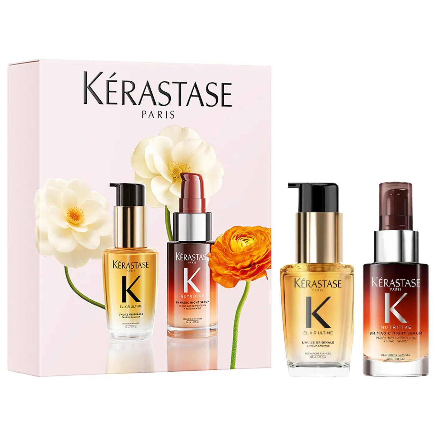 PREORDEN - Mini Elixir Ultime Hair Oil & 8H Magic Night Serum Hair Gift Set | KERASTASE - 2 A 4 SEMANAS EN LLEGAR