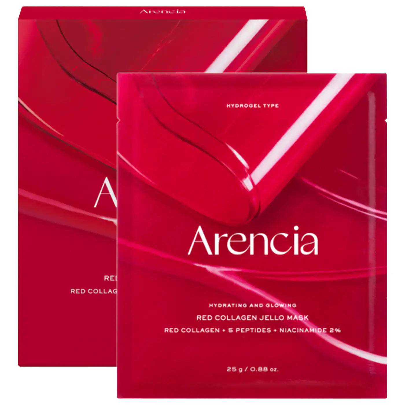 PREORDEN -Red Collagen Pore-Tightening Jello Mask (4-Pack) with Red Collagen, Niacinamide, and Peptides | ARENCIA - 2 A 4 SEMANAS EN LLEGAR