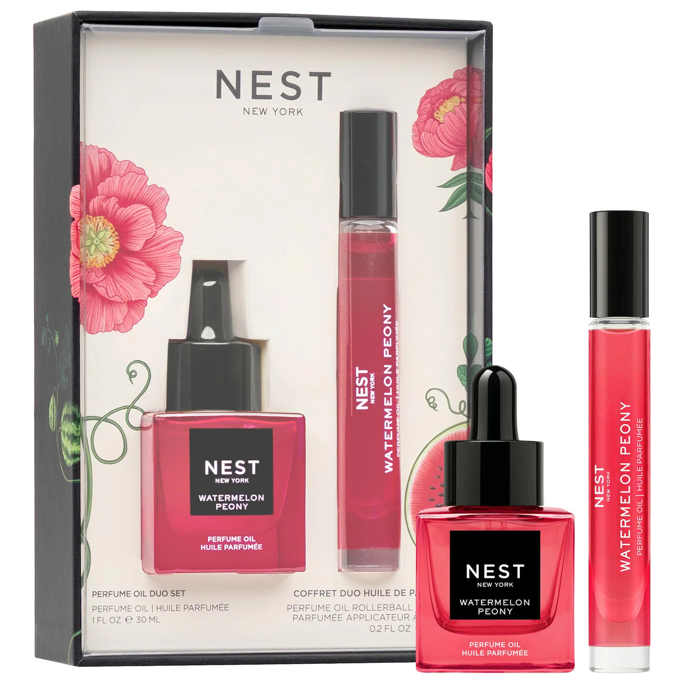 PREORDEN - Watermelon Peony Perfume Oil Duo Set | NEST - 2 A 4 SEMANAS EN LLEGAR
