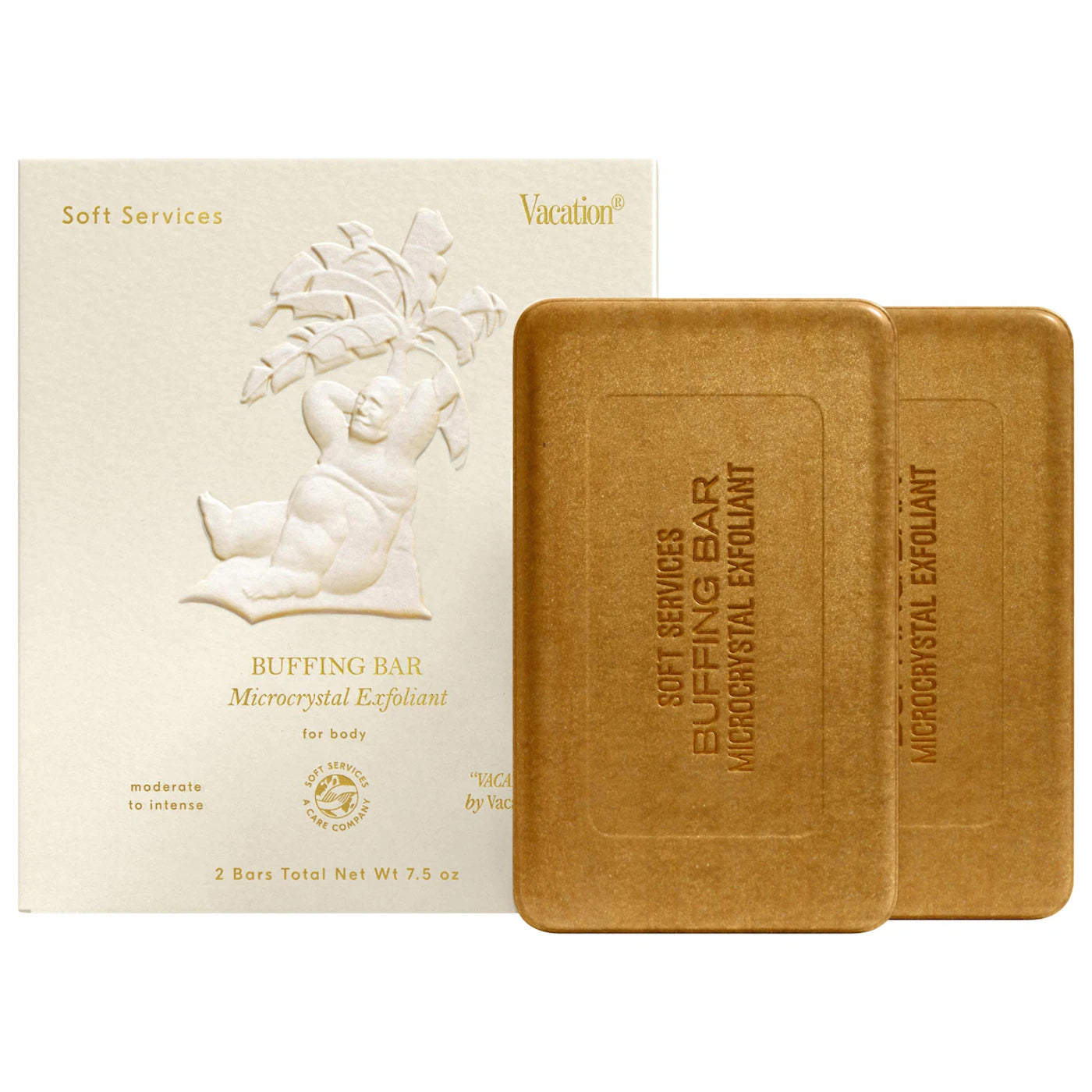 PREORDEN - Soft Services x Vacation® — "VACATION" Buffing Bar Exfoliating Body Bar (2-pack) with Coconut, Pineapple & Solar Notes - 2 A 4 SEMANAS EN LLEGAR
