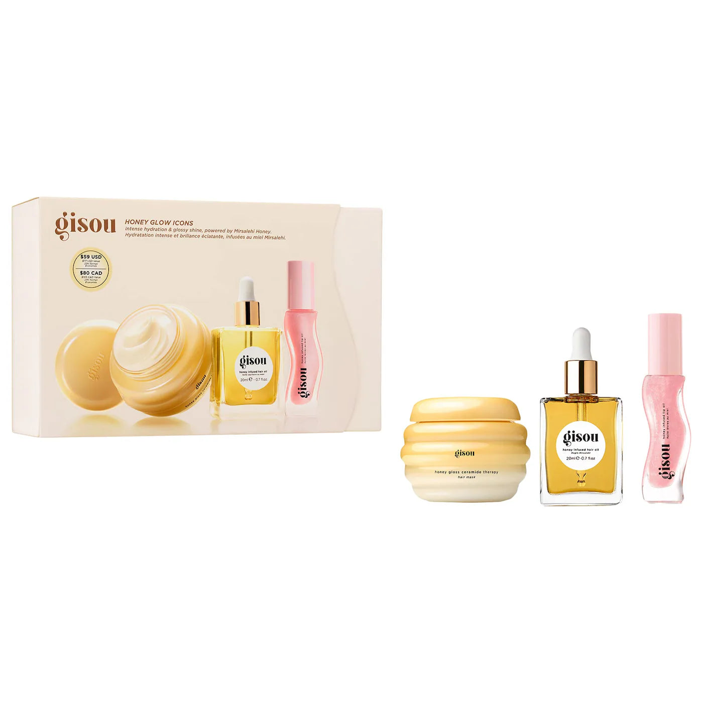 PREORDEN -Honey Glow Icons Hair & Lip Set | GISOU - 2 A 4 SEMANAS EN LLEGAR