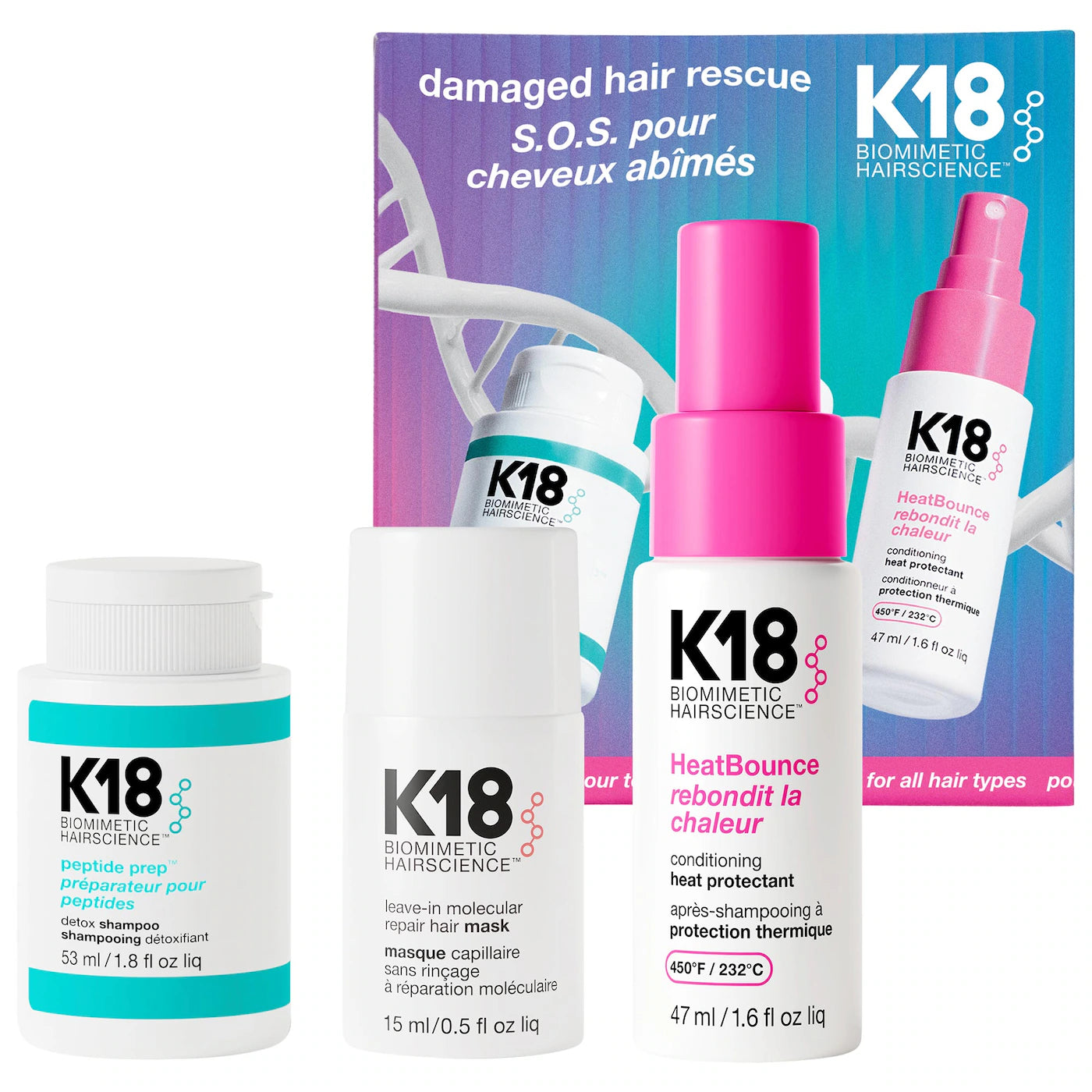 PREORDEN - Damaged Hair Rescue Minis Gift Set | K18 - 2 A 4 SEMANAS EN LLEGAR