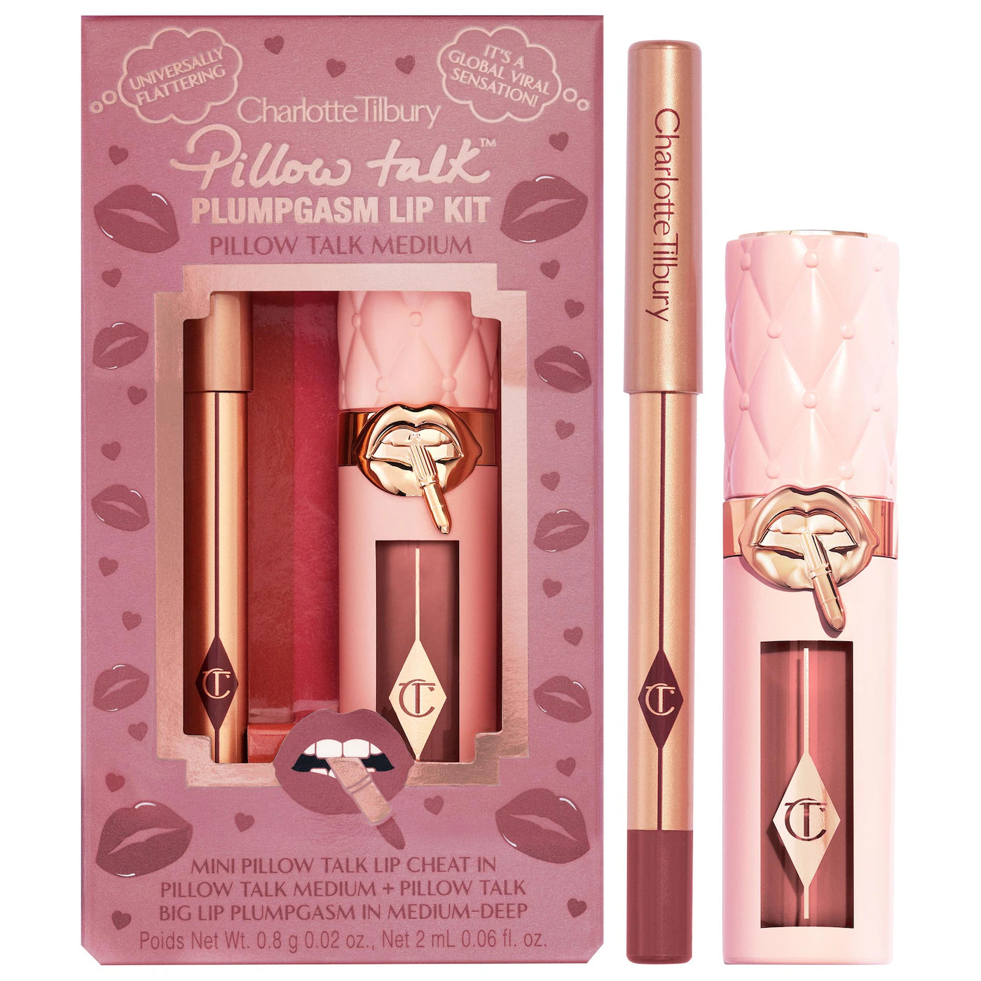 PREORDEN - Mini Pillow Talk Plumpgasm Lip Liner and Lip Gloss Set | CHARLOTTE TILBURY - 2 A 4 SEMANAS EN LLEGAR