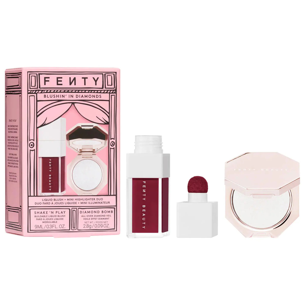 PREORDEN - Blushin' In Diamonds Liquid Blush + Highlighter Duo Makeup Gift Set | FENTY - 2 A 4 SEMANAS EN LLEGAR
