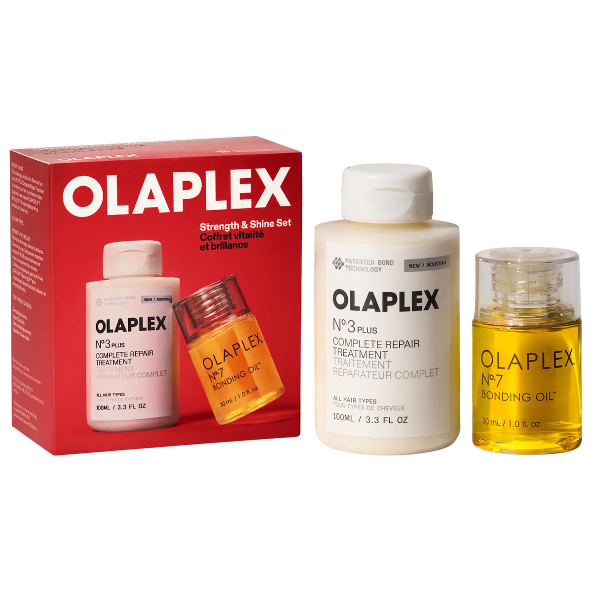 PREORDEN - No. 3PLUS Hair Treatment & No.7 Hair Oil Frizz Control Gift Set | OLAPLEX - 2 A 4 SEMANAS EN LLEGAR