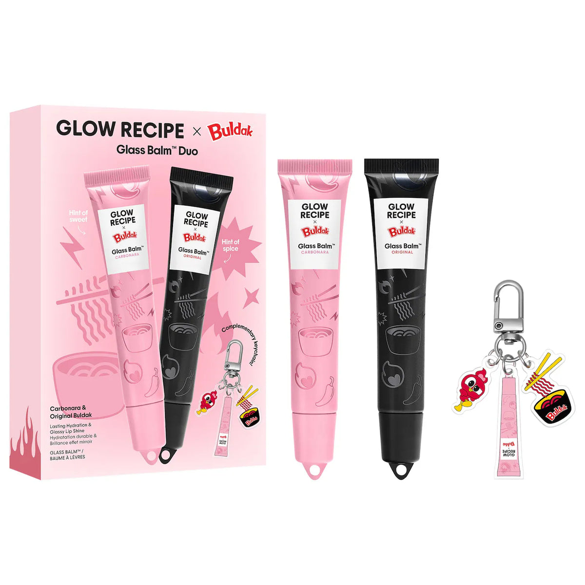 PREORDEN - Glow Recipe x Buldak Glass Balm Hydrating Lip Treatment Duo Gift Set - 2 A 4 SEMANAS EN LLEGAR