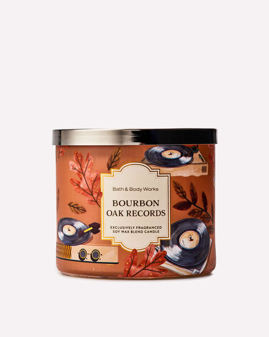 PREORDEN -Bourbon Oak Records 3-Wick Candle- 2 A 4 SEMANAS EN LLEGAR