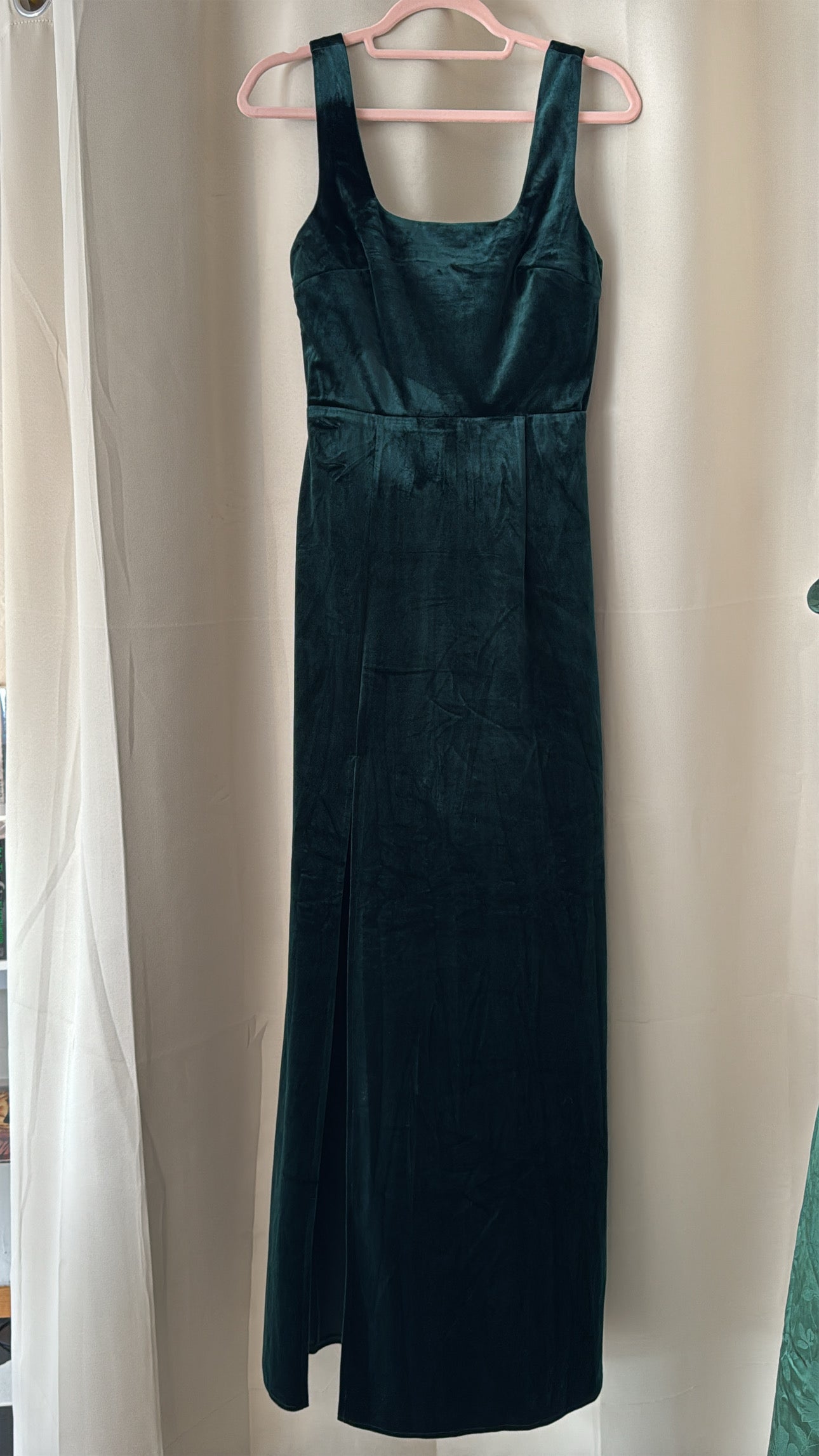 LULUS Graceful Invite Emerald Velvet Square Neck  Maxi Dress - NO CAMBIOS NI DEVOLUCIONES