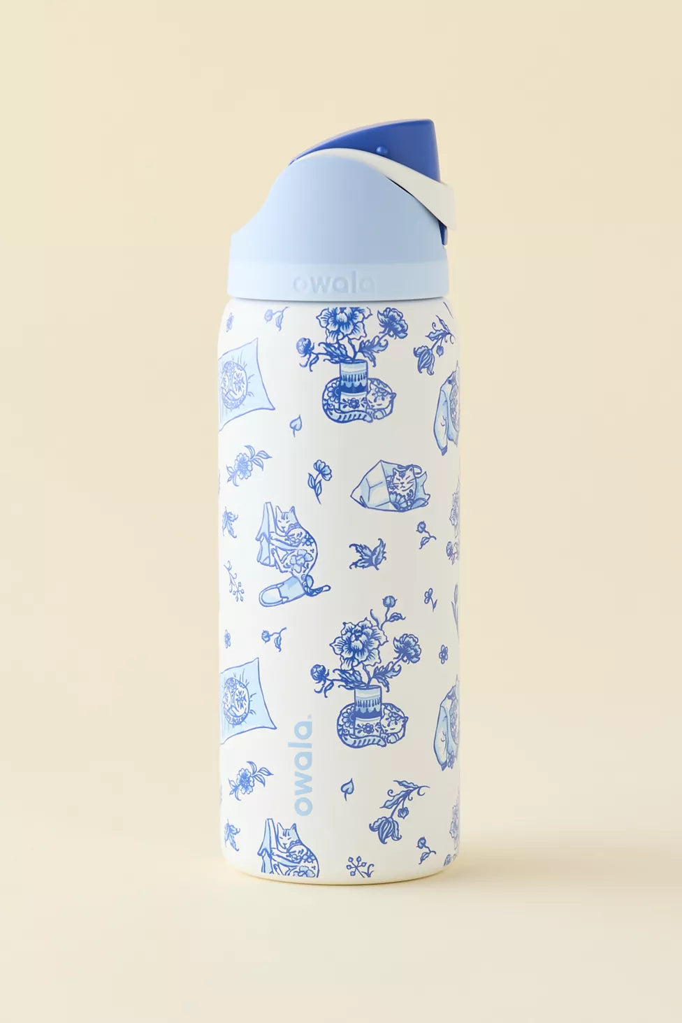 PREORDEN -Owala UO Exclusive Delft Cat Print FreeSip 32 oz Water Bottle - 2 A 4 SEMANAS EN LLEGAR