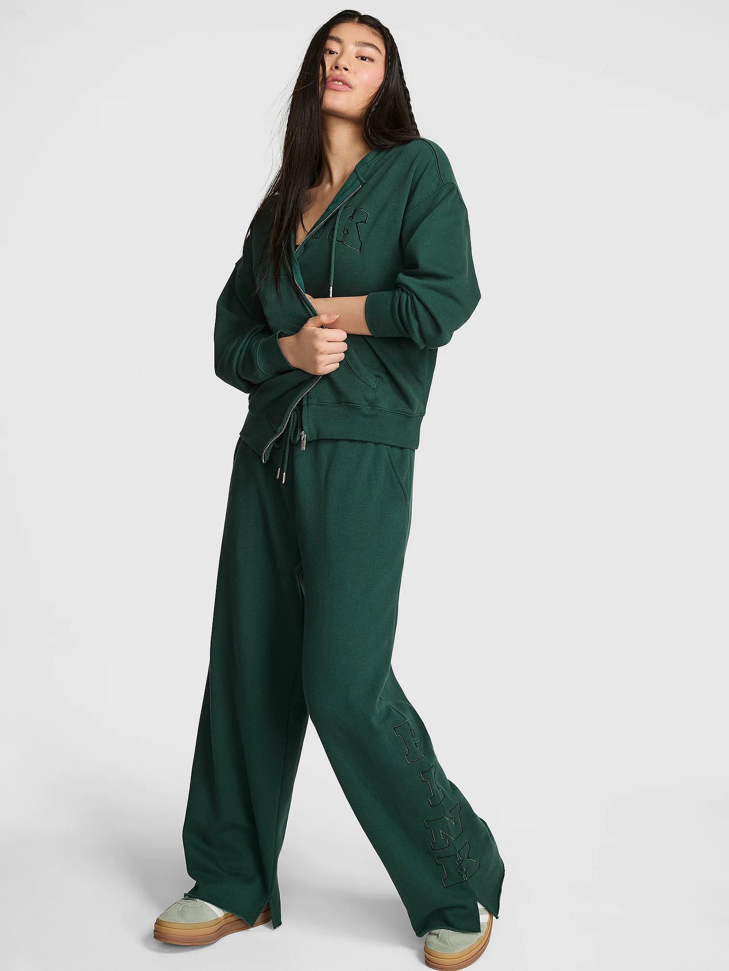 Ivy Fleece Wide-Leg Split-Hem Sweatpants |  PINK - NO CAMBIOS NI DEVOLUCIONES