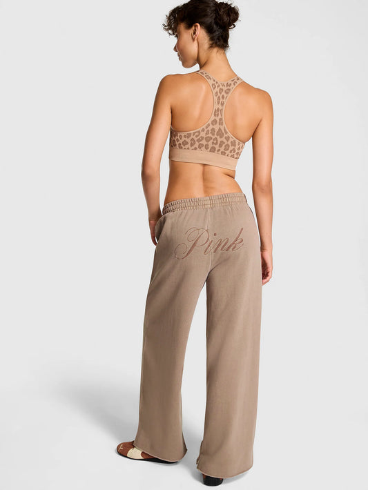 Ivy Fleece Wide-Leg Split-Hem Sweatpants |  PINK - NO CAMBIOS NI DEVOLUCIONES