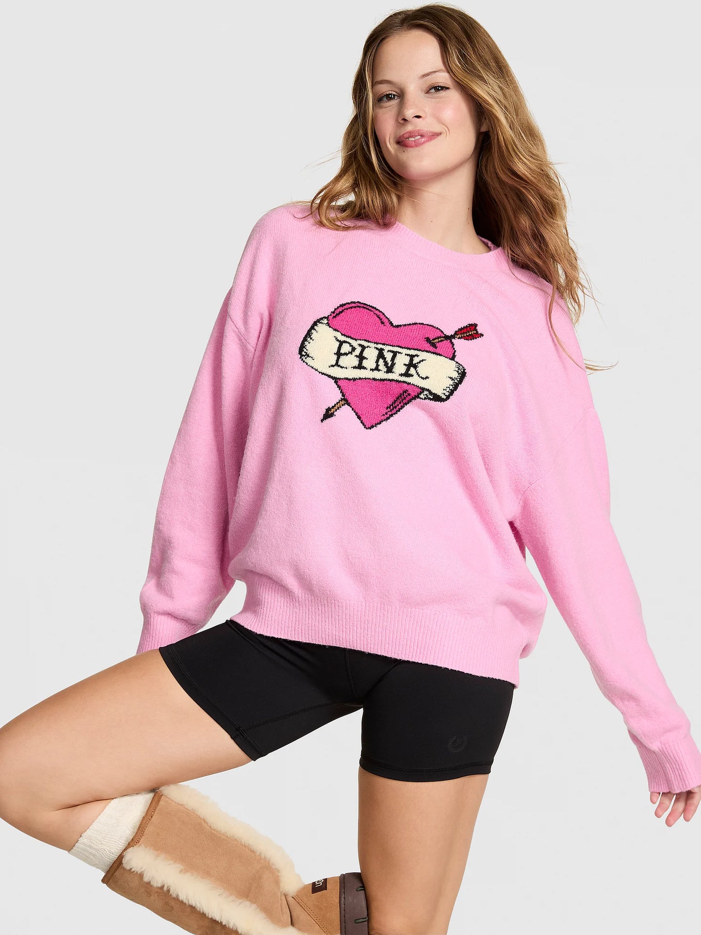 Collegiate Knit Crewneck Sweater | PINK -NO CAMBIOS NI DEVOLUCIONES