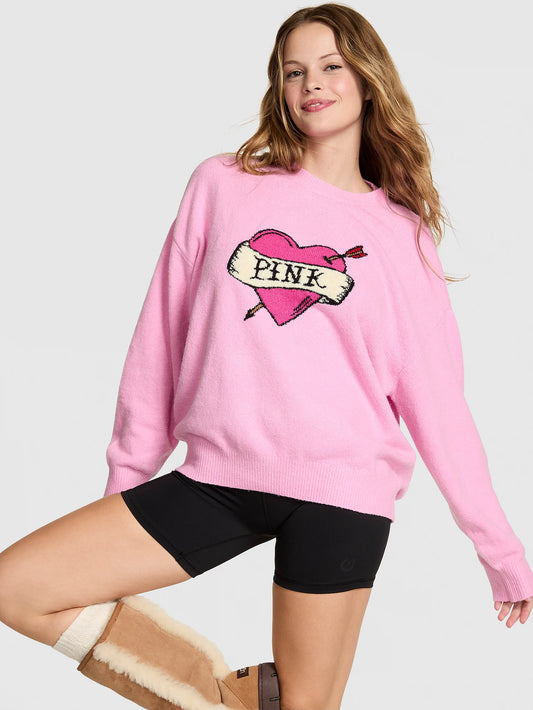 Collegiate Knit Crewneck Sweater | PINK -NO CAMBIOS NI DEVOLUCIONES