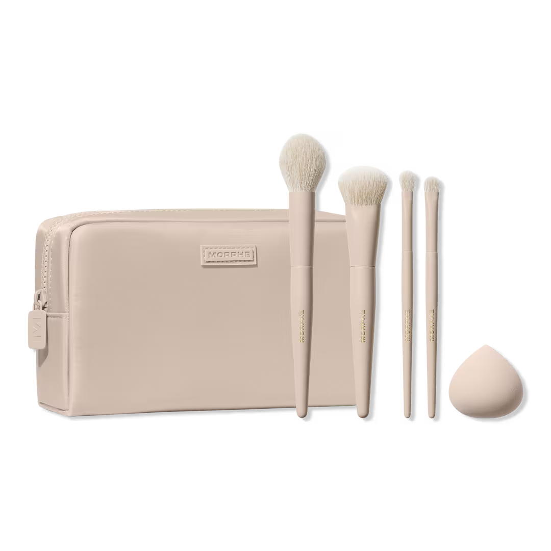 PREORDEN - Oat Latte 5-Piece Face & Eye Brush Set | MORPHE - 2 A 4 SEMANAS EN LLEGAR