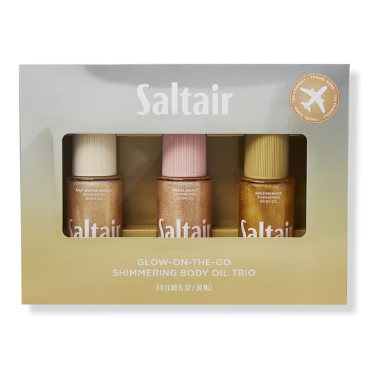 PREORDEN - Glow-On-The-Go Shimmering Body Oil Trio - Holiday Travel Ready Set | SALTAIR - 2 A 4 SEMANAS EN LLEGAR