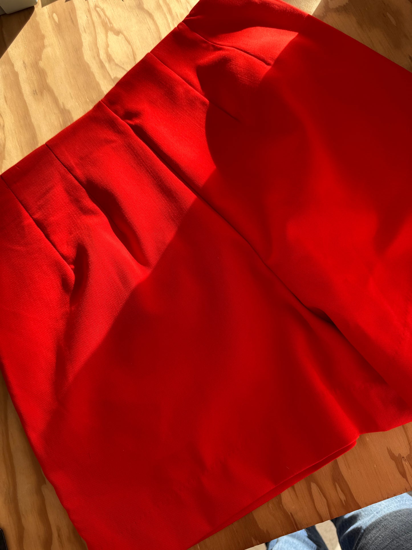 A New Day Women's Bright Red High Rise Tailored Midi Shorts