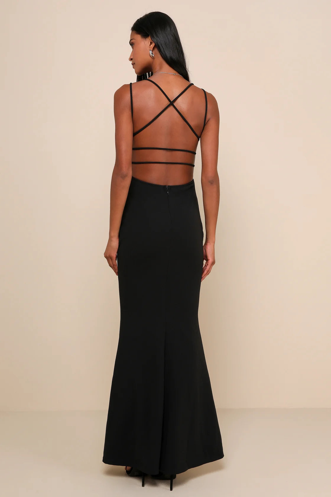 LULUS Strappy Backless Mermaid Maxi Dress -NO CAMBIOS NI DEVOLUCIONES
