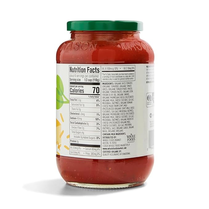 365 by Whole Foods Market, Organic 4 Cheese Pasta Sauce, 25 Ounce