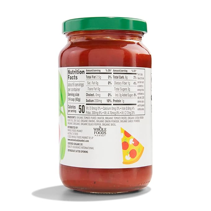 365 by Whole Foods Market, Organic Pizza Sauce, 14 Ounce