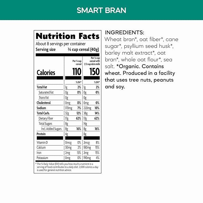 Nature's Path Organic Smart Bran Cereal, 10.6 oz (Pack of 1), Non-GMO