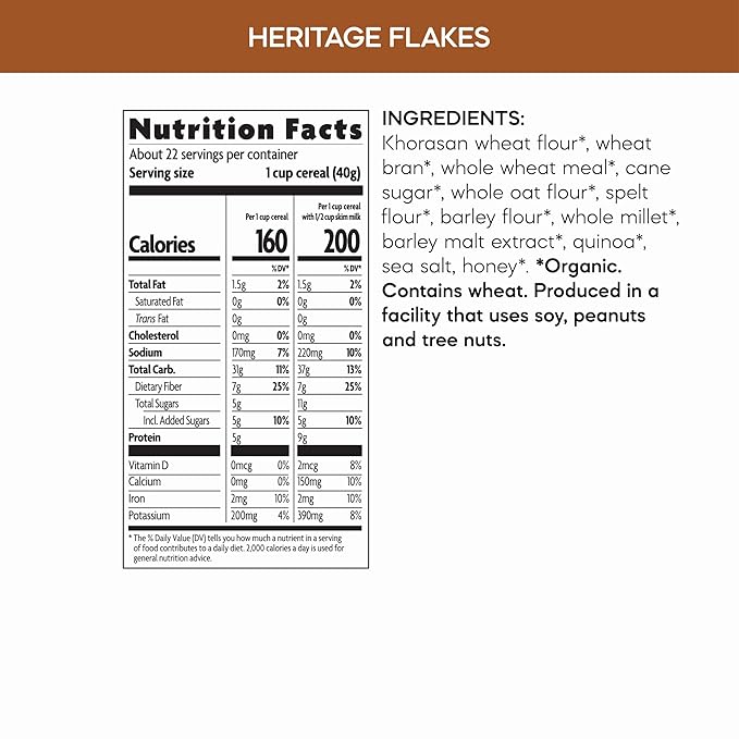 Nature's Path Organic Heritage Flakes® Cereal, 13.25 oz (Pack of 1), Non-GMO